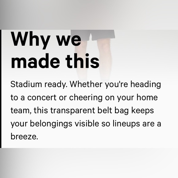 NEW 🖤LULULEMON CLEAR BELT BAG 1L LOGO - Picture 6 of 9